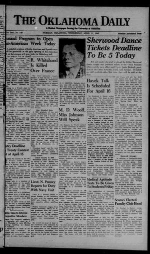The Oklahoma Daily (Norman, Okla.), Vol. 31, No. 139, Ed. 1 Wednesday, April 11, 1945