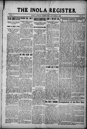 The Inola Register. (Inola, Indian Territory), Vol. 2, No. 10, Ed. 1 Friday, October 4, 1907