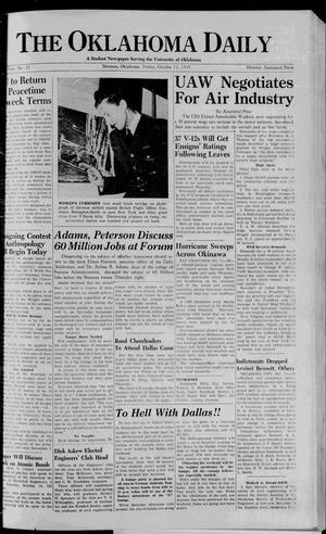 The Oklahoma Daily (Norman, Okla.), Vol. 32, No. 22, Ed. 1 Friday, October 12, 1945