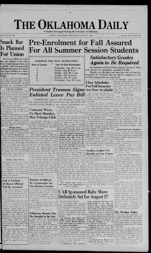 The Oklahoma Daily (Norman, Okla.), Vol. 32, No. 201, Ed. 1 Saturday, August 10, 1946