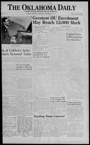 The Oklahoma Daily (Norman, Okla.), Vol. 23, No. 1, Ed. 1 Thursday, September 12, 1946
