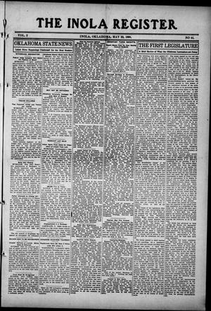 Primary view of object titled 'The Inola Register. (Inola, Okla.), Vol. 2, No. 44, Ed. 1 Friday, May 22, 1908'.