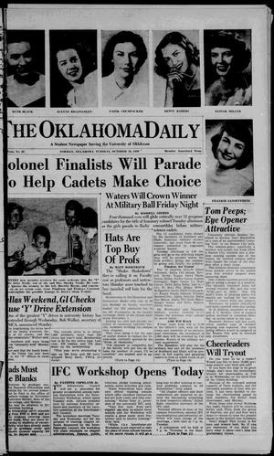 Primary view of object titled 'The Oklahoma Daily (Norman, Okla.), Vol. 36, No. 25, Ed. 1 Tuesday, October 18, 1949'.