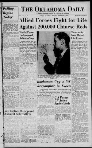 The Oklahoma Daily (Norman, Okla.), Vol. 6, No. 245, Ed. 1 Thursday, November 30, 1950