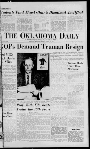 The Oklahoma Daily (Norman, Okla.), Vol. 37, No. 129, Ed. 1 Friday, April 13, 1951