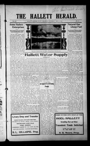 The Hallett Herald. (Hallett, Okla.), Vol. 3, No. 16, Ed. 1 Saturday, May 21, 1910