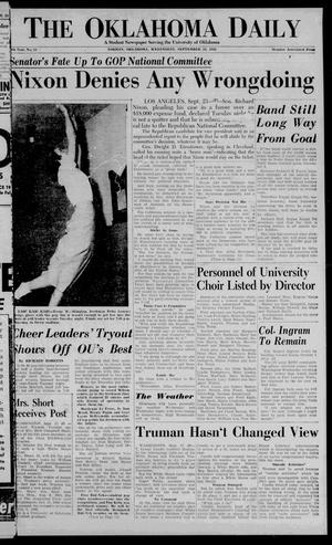 The Oklahoma Daily (Norman, Okla.), Vol. 39, No. 11, Ed. 1 Wednesday, September 24, 1952