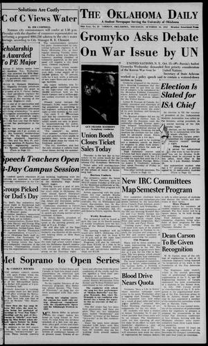The Oklahoma Daily (Norman, Okla.), Vol. 39, No. 27, Ed. 1 Thursday, October 16, 1952