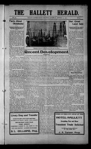 The Hallett Herald. (Hallett, Okla.), Vol. 3, No. 34, Ed. 1 Saturday, October 29, 1910