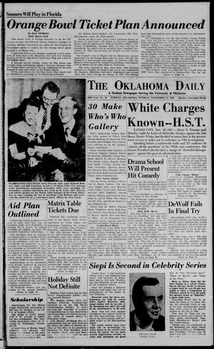 Primary view of object titled 'The Oklahoma Daily (Norman, Okla.), Vol. 40, No. 49, Ed. 1 Tuesday, November 17, 1953'.