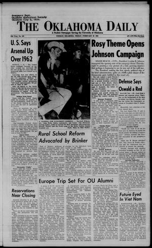 The Oklahoma Daily (Norman, Okla.), Vol. 50, No. 105, Ed. 1 Friday, February 28, 1964