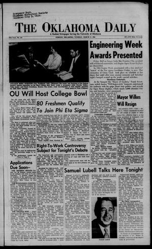 Primary view of object titled 'The Oklahoma Daily (Norman, Okla.), Vol. 50, No. 117, Ed. 1 Tuesday, March 17, 1964'.
