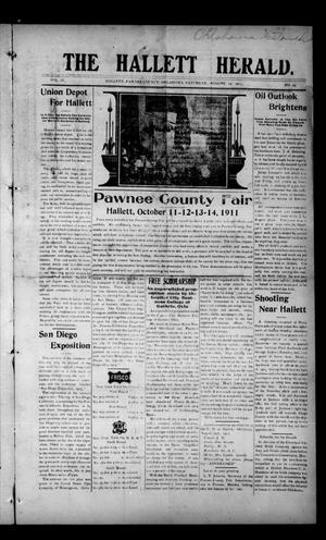 The Hallett Herald. (Hallett, Okla.), Vol. 4, No. 23, Ed. 1 Saturday, August 12, 1911