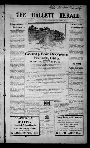 The Hallett Herald. (Hallett, Okla.), Vol. 4, No. 31, Ed. 1 Saturday, October 7, 1911