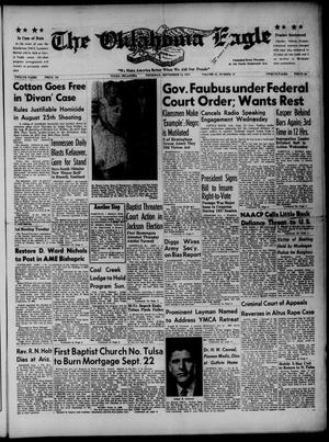 Primary view of object titled 'The Oklahoma Eagle (Tulsa, Okla.), Vol. 37, No. 37, Ed. 1 Thursday, September 12, 1957'.