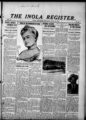 The Inola Register. (Inola, Okla.), Vol. 6, No. 49, Ed. 1 Thursday, July 18, 1912