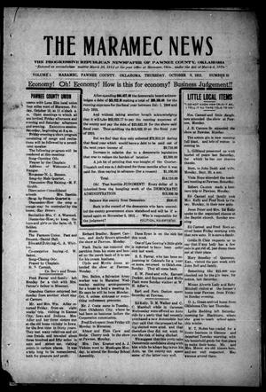 The Maramec News (Maramec, Okla.), Vol. 1, No. 31, Ed. 1 Thursday, October 3, 1912