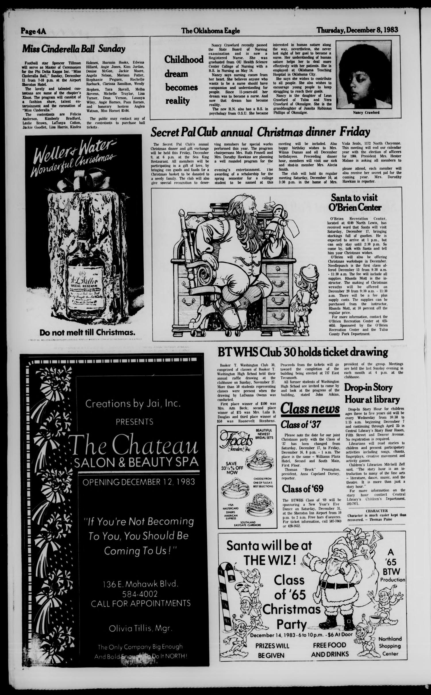 The Oklahoma Eagle (Tulsa, Okla.), Vol. 65, No. 52, Ed. 1 Thursday, December 8, 1983
                                                
                                                    [Sequence #]: 4 of 20
                                                