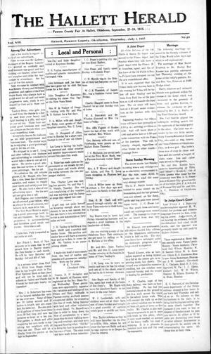 The Hallett Herald (Hallett, Okla.), Vol. 8, No. 20, Ed. 1 Thursday, July 1, 1915
