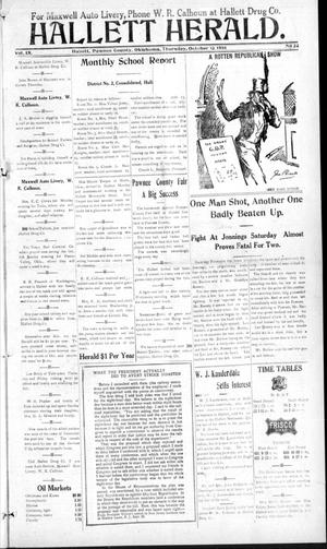Hallett Herald. (Hallett, Okla.), Vol. 9, No. 22, Ed. 1 Thursday, October 12, 1916