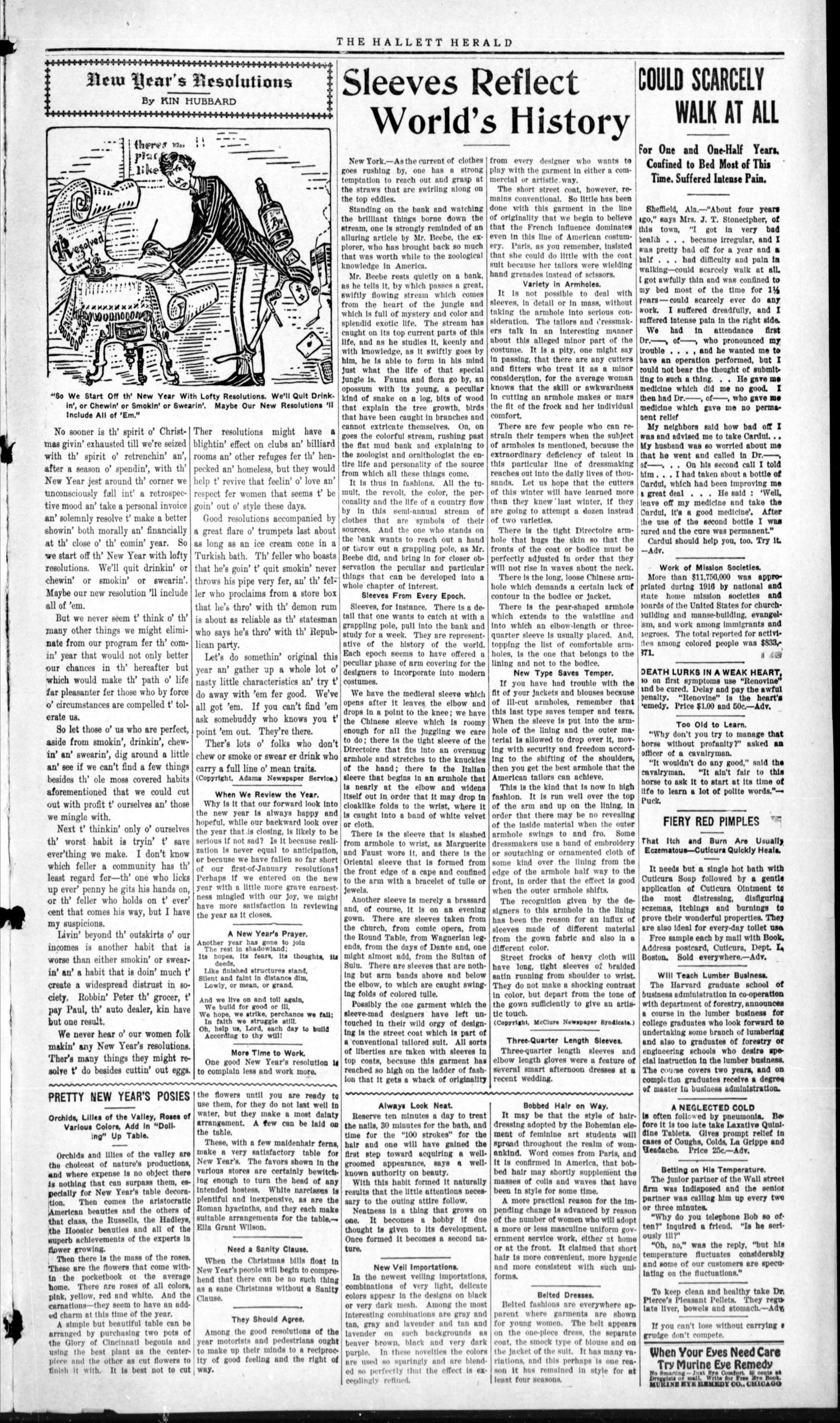 Hallett Herald. (Hallett, Okla.), Vol. 10, No. 1, Ed. 1 Thursday, January 3, 1918
                                                
                                                    [Sequence #]: 3 of 4
                                                