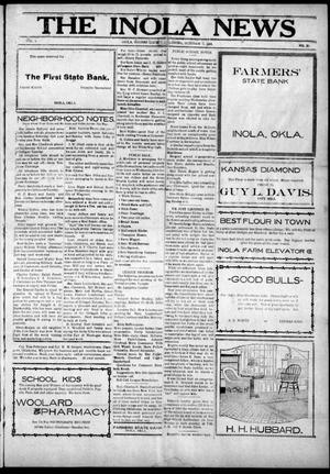The Inola News (Inola, Okla.), Vol. 1, No. 26, Ed. 1 Friday, October 7, 1921