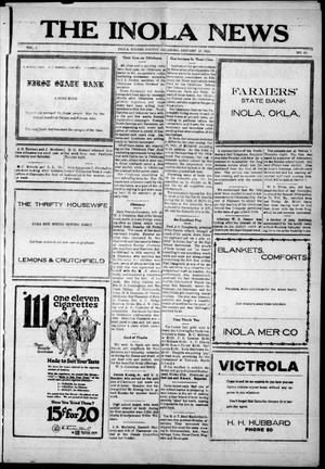 The Inola News (Inola, Okla.), Vol. 1, No. 43, Ed. 1 Friday, January 27, 1922