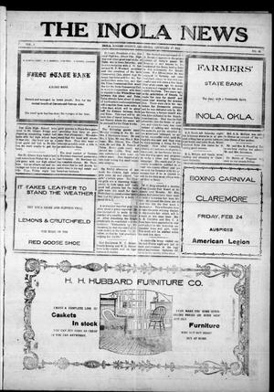 The Inola News (Inola, Okla.), Vol. 1, No. 46, Ed. 1 Friday, February 17, 1922