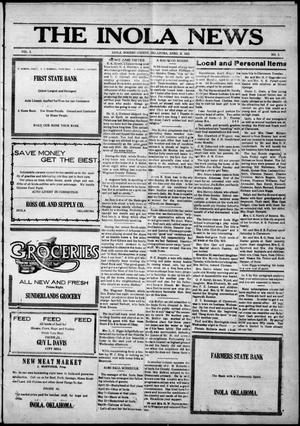 The Inola News (Inola, Okla.), Vol. 2, No. 3, Ed. 1 Friday, April 21, 1922