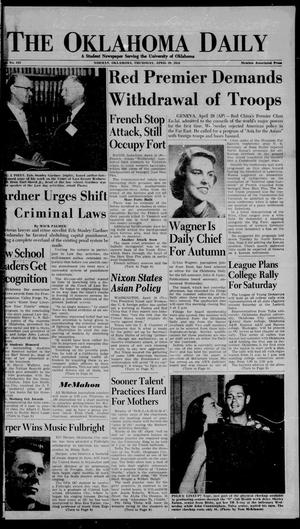 The Oklahoma Daily (Norman, Okla.), Vol. 40, No. 143, Ed. 1 Thursday, April 29, 1954