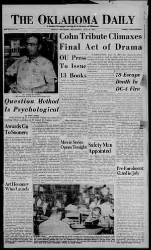 The Oklahoma Daily (Norman, Okla.), Vol. 40, No. 165, Ed. 1 Wednesday, June 16, 1954