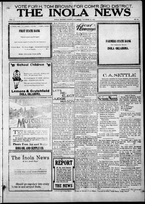 Primary view of object titled 'The Inola News (Inola, Okla.), Vol. 2, No. 30, Ed. 1 Friday, October 27, 1922'.