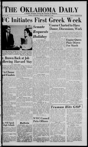 The Oklahoma Daily (Norman, Okla.), Vol. 1, No. 87, Ed. 1 Friday, February 3, 1956