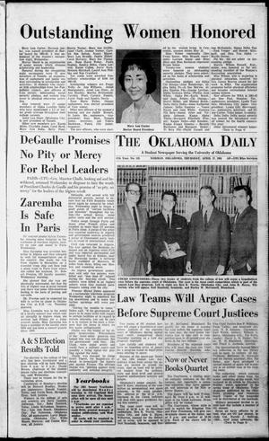 The Oklahoma Daily (Norman, Okla.), Vol. 47, No. 135, Ed. 1 Thursday, April 27, 1961