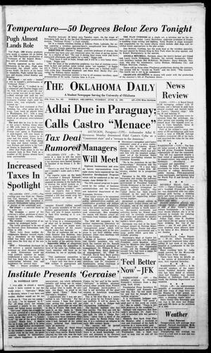 Primary view of object titled 'The Oklahoma Daily (Norman, Okla.), Vol. 47, No. 163, Ed. 1 Tuesday, June 13, 1961'.