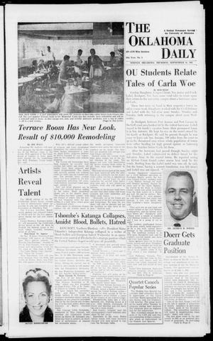 Primary view of object titled 'The Oklahoma Daily (Norman, Okla.), Vol. 48, No. 3, Ed. 1 Thursday, September 14, 1961'.