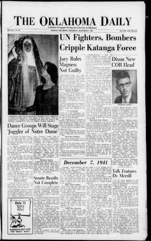 The Oklahoma Daily (Norman, Okla.), Vol. 48, No. 60, Ed. 1 Thursday, December 7, 1961