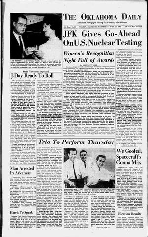 The Oklahoma Daily (Norman, Okla.), Vol. 48, No. 138, Ed. 1 Wednesday, April 25, 1962