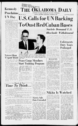 The Oklahoma Daily (Norman, Okla.), Vol. 49, No. 32, Ed. 1 Wednesday, October 24, 1962