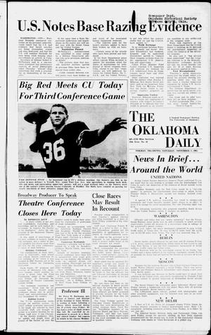 The Oklahoma Daily (Norman, Okla.), Vol. 49, No. 40, Ed. 1 Saturday, November 3, 1962