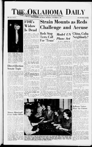 The Oklahoma Daily (Norman, Okla.), Vol. 49, No. 43, Ed. 1 Thursday, November 8, 1962