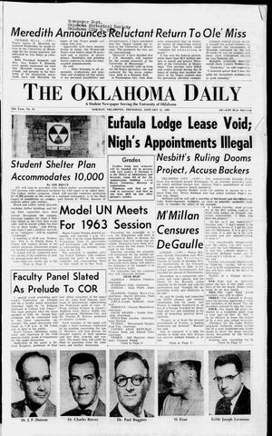 The Oklahoma Daily (Norman, Okla.), Vol. 46, No. 85, Ed. 1 Thursday, January 31, 1963