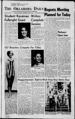 The Oklahoma Daily (Norman, Okla.), Vol. 46, No. 157, Ed. 1 Thursday, June 6, 1963