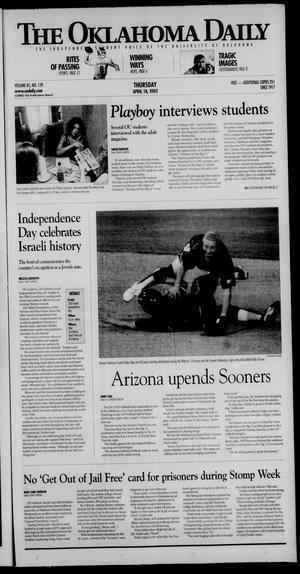 Primary view of object titled 'The Oklahoma Daily (Norman, Okla.), Vol. 85, No. 139, Ed. 1 Thursday, April 18, 2002'.
