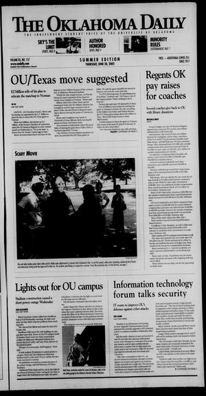 The Oklahoma Daily (Norman, Okla.), Vol. 85, No. 157, Ed. 1 Thursday, June 20, 2002