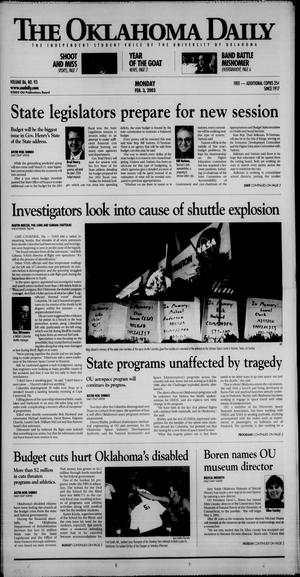 The Oklahoma Daily (Norman, Okla.), Vol. 86, No. 93, Ed. 1 Monday, February 3, 2003