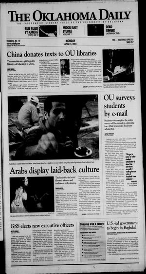 The Oklahoma Daily (Norman, Okla.), Vol. 86, No. 142, Ed. 1 Monday, April 21, 2003