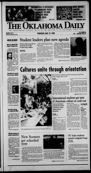 The Oklahoma Daily (Norman, Okla.), Vol. 86, No. 2, Ed. 1 Thursday, August 21, 2003