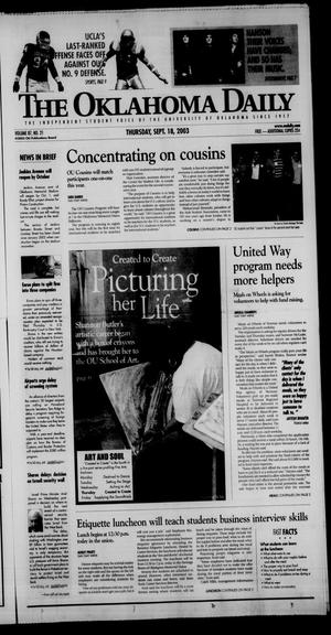The Oklahoma Daily (Norman, Okla.), Vol. 86, No. 21, Ed. 1 Thursday, September 18, 2003