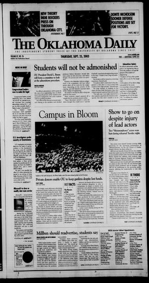 The Oklahoma Daily (Norman, Okla.), Vol. 86, No. 26, Ed. 1 Thursday, September 25, 2003